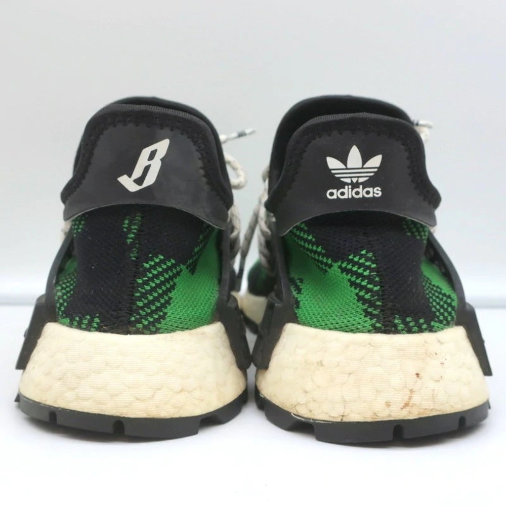 Adidas Pharrell x Billionaire Boys Club NMD Hu Trail Green Plaid Sneakers Size 7 - Picture 8 of 11